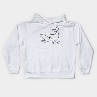 Stick figure whale Kids Hoodie